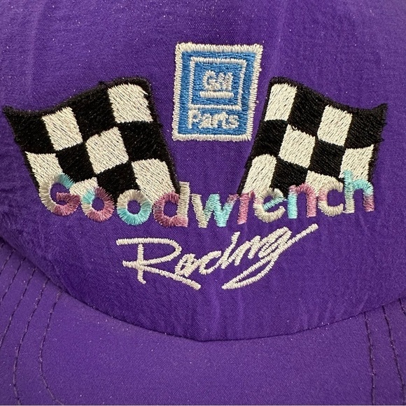 Vintage GM Goodwrench Racing Hat 90s NASCAR Snapback Purple - Picture 2 of 5